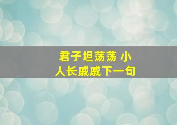 君子坦荡荡 小人长戚戚下一句